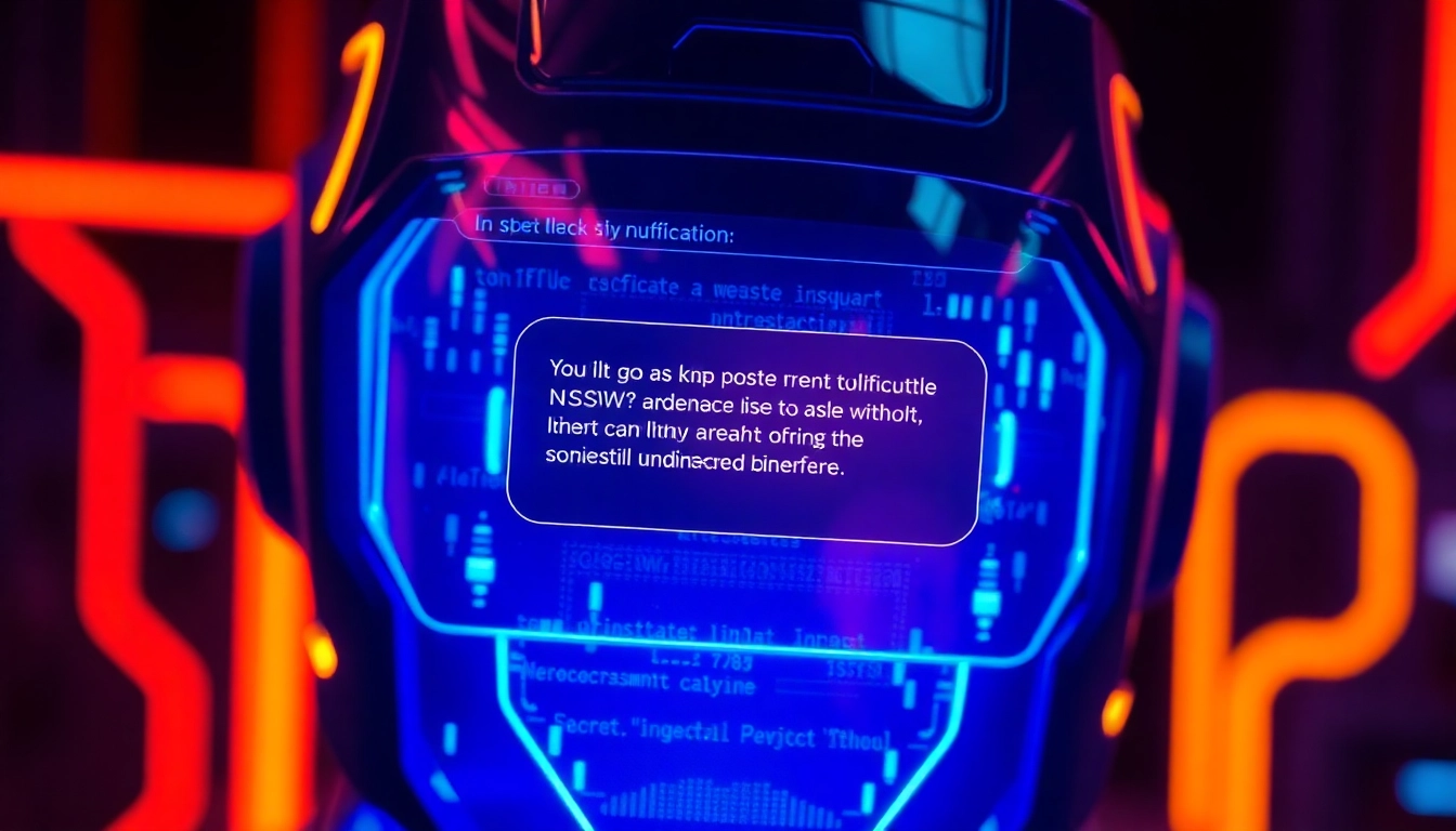 Detailed graphic illustrating a NSFW AI chat interface highlighting unfiltered conversations for digital intimacy; visually dynamic and engaging for users seeking raw AI interactions.