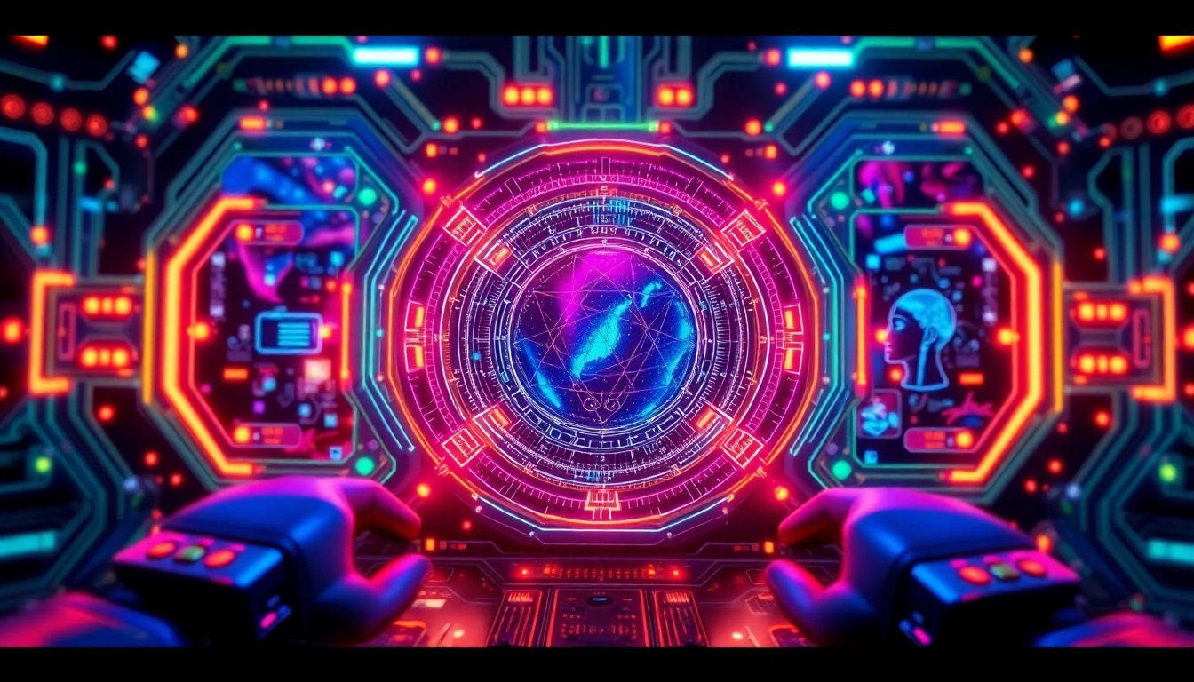 Futuristic AI interface creating stunning unrestricted images with vibrant colors and seamless textures